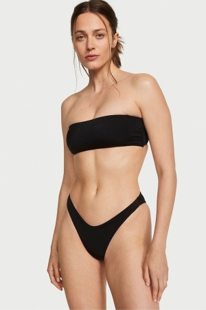 Victoria's Secret Bandeau Swim Bikini Top Schwarz | 174-IQRAEX