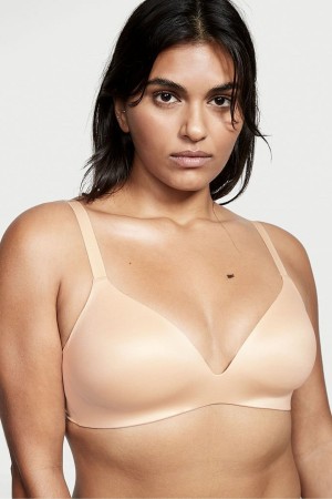 Victoria's Secret Bare Smooth Lightly Gefütterte Plunge Non Wired Bra Champagne Nude | 680-SNUAQI