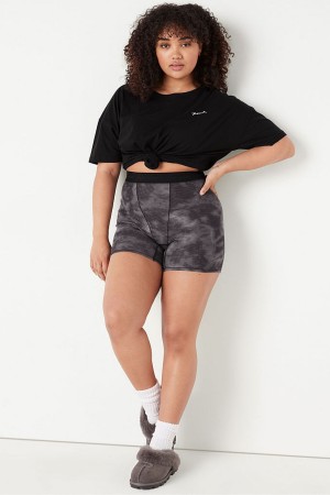 Victoria's Secret Baumwoll Brief Kurzes Pyjamas Schwarz | 749-ROXALY