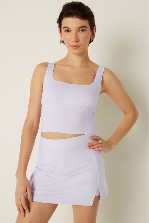 Victoria's Secret Baumwoll Contour Crop Top Tank Top Rosa | 413-KJMDLT