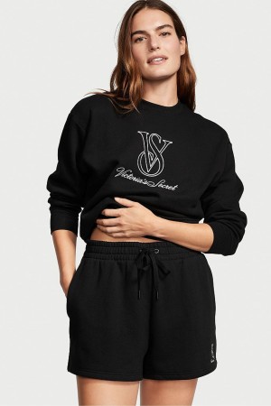Victoria's Secret Baumwoll Fleece Kurzes Schwarz | 789-INMHOL