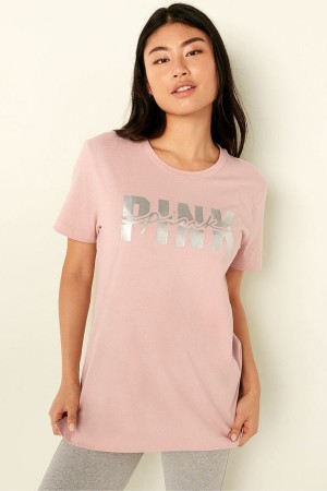 Victoria's Secret Baumwoll Kurzes Sleeve Campus T-Shirt Grün | 946-LCQFZP