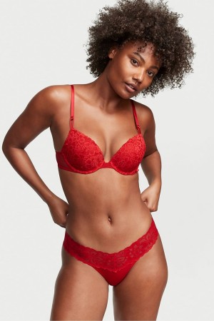 Victoria's Secret Baumwoll Spitze Taille Tanga Knickers Schwarz Grau | 465-TEHPQZ