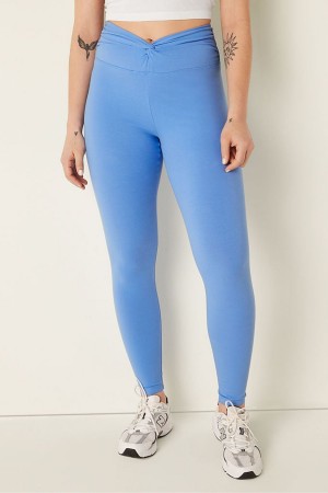 Victoria's Secret Baumwoll Twist Taille Full Length Leggings Blau | 045-PDKXTF
