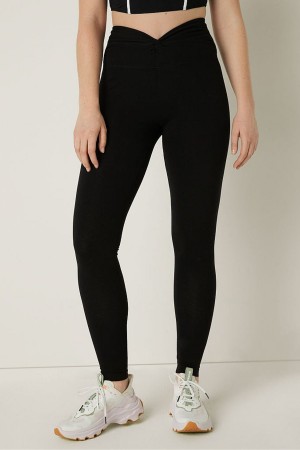 Victoria's Secret Baumwoll Twist Taille Full Length Leggings Blau | 918-NHPIMF