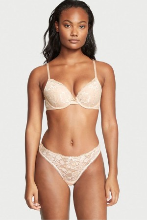 Victoria's Secret Body by Victoria Spitze Tanga Knickers Champagne Nude | 079-KTHJUE