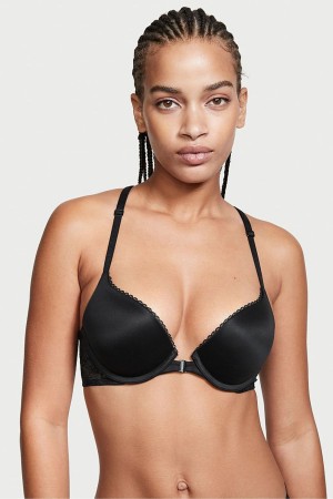 Victoria's Secret Body by Victoria Spitze Trim Front Befestigung Push Up Bra Schwarz | 068-IEBZTG