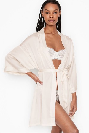 Victoria's Secret Bridal Satin Bride Embellished Robe Weiß | 970-QAPBNO