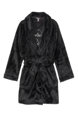 Victoria's Secret Cosy Kurzes Robe Schwarz | 680-UPYVDI