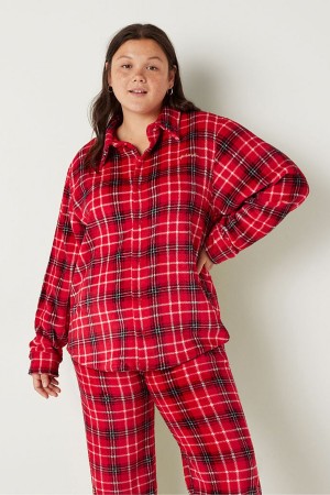Victoria's Secret Cosy Long Sleeve Pyjama Top Rot | 102-OJDTAV