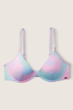 Victoria's Secret Crinkle Bikini Top Rosa | 237-XRFKLA