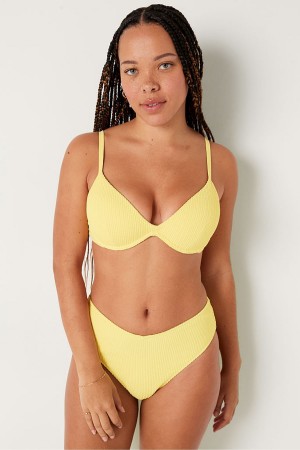 Victoria's Secret Crinkle Bikini Top Rosa | 146-LHUTQB