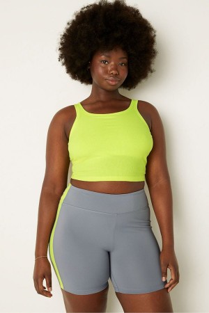Victoria's Secret Crop Gerippt Tank Top Blau | 215-TLYAXW