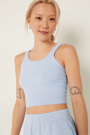 Victoria's Secret Crop Tank Top Blau | 276-KTVHBE