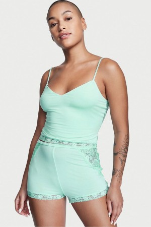 Victoria's Secret Crop Topped Modal Cami Top Set Blau | 523-KRNMPD