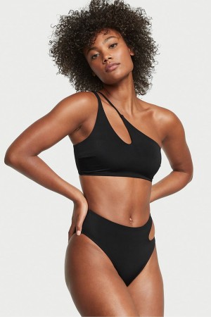 Victoria's Secret Cut Out High Taille Cheeky Swim Bikini Bottom Schwarz | 815-HQIMCE