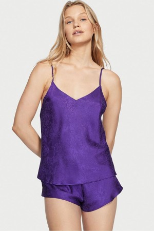 Victoria's Secret Draped Back Satin Cami Set Lila | 048-SFYAGN