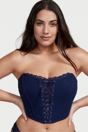 Victoria's Secret Dream Angels Dream Angels Eyelet Spitze Up Strapless Bra Top Ensign | 142-UVDEXY