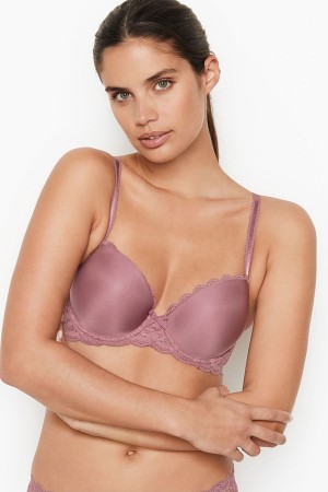 Victoria's Secret Dream Angels Smooth Spitze Wing Lightly Gefütterte Demi Bra Schwarz | 956-SDKUIR