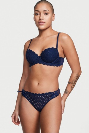 Victoria's Secret Dream Angels Spitze Knickers Navy Blau | 203-XKUMWL