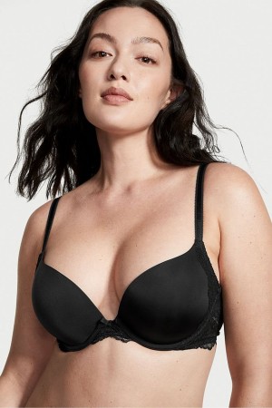 Victoria's Secret Dream Angels Spitze Wing Push Up Bra Schwarz | 641-TDZWXE