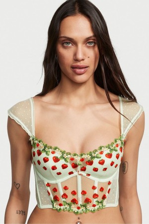 Victoria's Secret Dream Angels Strawberry Embroidered Bra Grün | 437-YUMNDF