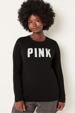Victoria's Secret Everyday Long Sleeve Crew Tee Schwarz | 031-EFHMVP