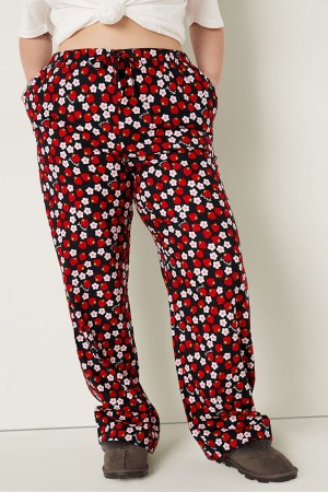 Victoria's Secret Flannel Pyjama Bottoms Schwarz | 073-ICAKFL