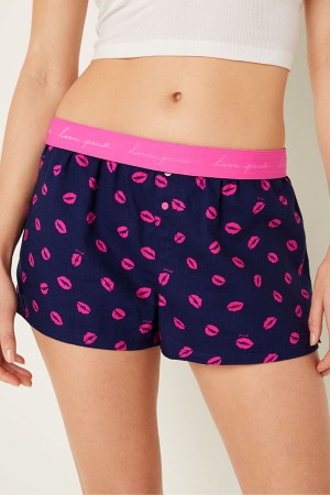 Victoria's Secret Flannel Pyjama Kurzes Dunkelgrau | 964-BRAKZX