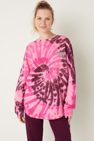Victoria's Secret Fleece Long Sleeve Oversized Sweatshirt Grün | 512-QEMCPI