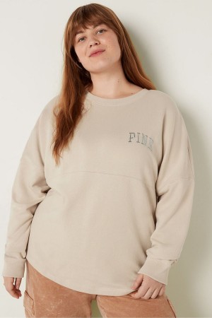 Victoria's Secret Fleece Long Sleeve Oversized Sweatshirt Grün | 039-FIVDBY