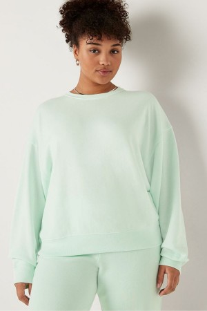 Victoria's Secret Fleece Long Sleeve Sweatshirt Grün | 648-GUZVQI