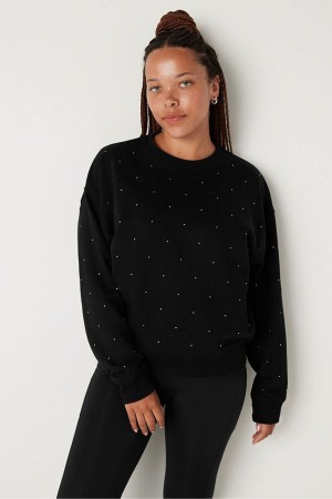 Victoria's Secret Fleece Long Sleeve Sweatshirt Schwarz | 568-DVXKNF