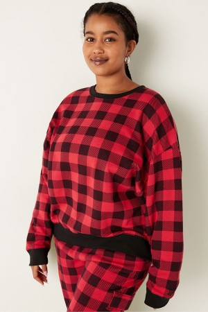 Victoria's Secret Fleece Long Sleeve Sweatshirt Schwarz | 125-KTGVYH