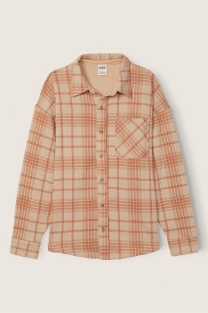 Victoria's Secret Fleece Shirt Jacket Blau Waschen | 156-NCYQOR