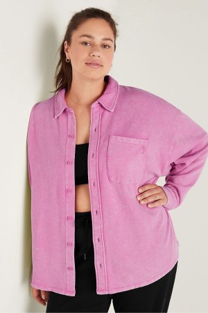 Victoria's Secret Fleece Shirt Jacket Blau Waschen | 257-FDLCHY