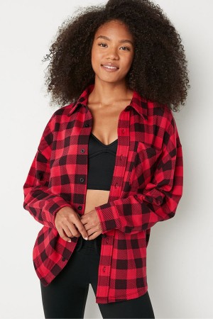 Victoria's Secret Fleece Shirt Jacket Blau Waschen | 148-GKVWHT