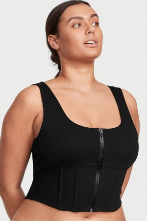 Victoria's Secret Fleece Tank Top Schwarz | 937-SULDBT