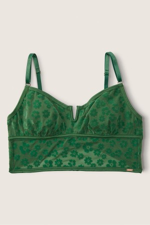 Victoria's Secret Flocked Mesh Bralette Grün | 243-FPVGME