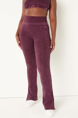 Victoria's Secret Foldover Flare Legging Bordeaux Rot | 124-PERMUB