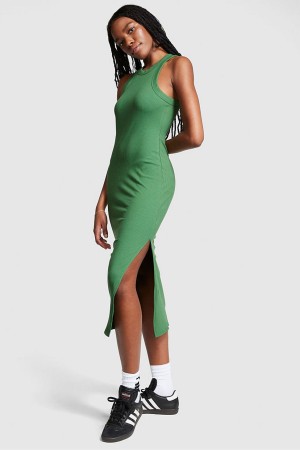 Victoria's Secret Gerippt Midi Kleider Rosa | 867-KPVRNS