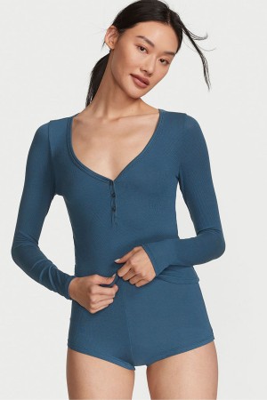 Victoria's Secret Gerippt Modal Kurzes Pyjamas Hellbraun | 034-UOBLQG
