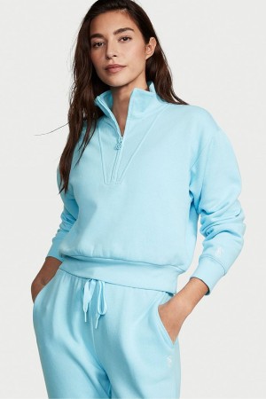 Victoria's Secret Half Zip High Neck Lounge Sweatshirt Grün | 478-CHIARM