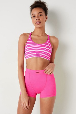 Victoria's Secret High Taille Rib Seamless Boxer Brief Rosa | 693-KSROET