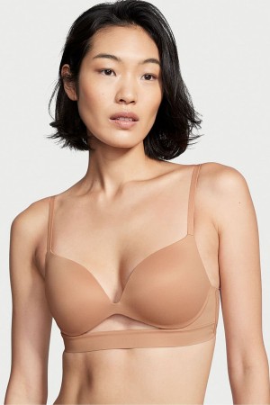 Victoria's Secret Incredible Smooth Non Wired Push Up Bra Toasted Sugar Nude | 678-QELGVW