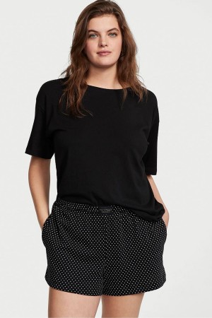 Victoria's Secret Knit Kurzes Pyjamas Schwarz Weiß | 507-UAWBVF