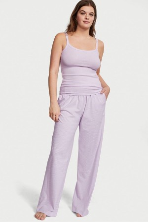 Victoria's Secret Knit Long Pyjamas Schwarz | 908-WNREZJ