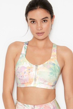 Victoria's Secret Knockout High Impact Racerback Zip Up Sports Bra Aprikose Orange | 564-ILKRDY