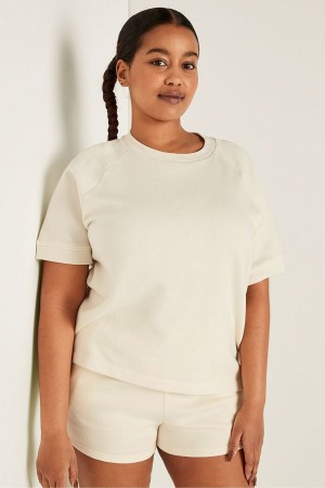 Victoria's Secret Kurzes Sleeve Oversized Crew Neck T-Shirt Blau | 523-RLUCFB