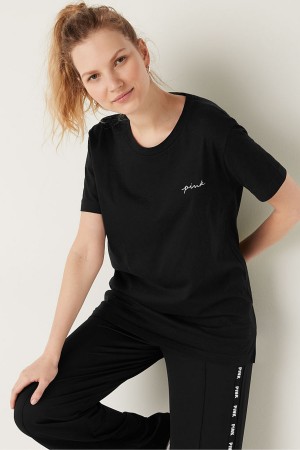 Victoria's Secret Kurzes Sleeve T-Shirt Schwarz | 265-SBXICQ